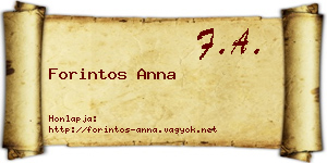 Forintos Anna névjegykártya